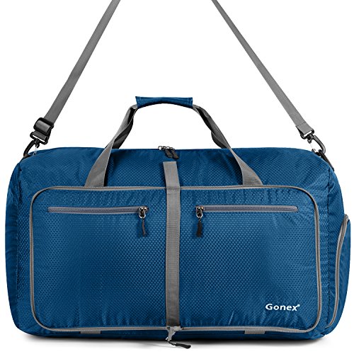 Gonex Leichter Faltbare Reise-Gepäck 80L, Farbe: Schwarz, Duffel Taschen Uebernachtung Taschen/Sporttasche für Reisen Sport Gym Urlaub - 2