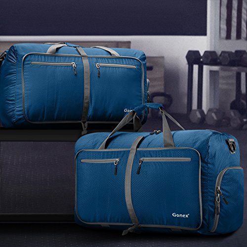 Gonex Leichter Faltbare Reise-Gepäck 80L, Farbe: Schwarz, Duffel Taschen Uebernachtung Taschen/Sporttasche für Reisen Sport Gym Urlaub - 3