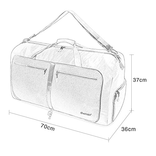 Gonex Leichter Faltbare Reise-Gepäck 80L, Farbe: Schwarz, Duffel Taschen Uebernachtung Taschen/Sporttasche für Reisen Sport Gym Urlaub - 7