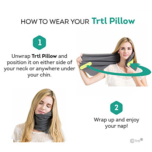 TRTL Pillow - Wissenschaftlich belegt super weiches Nacken unterstützendes Reisekissen - Waschmaschinenfest Grau - 3