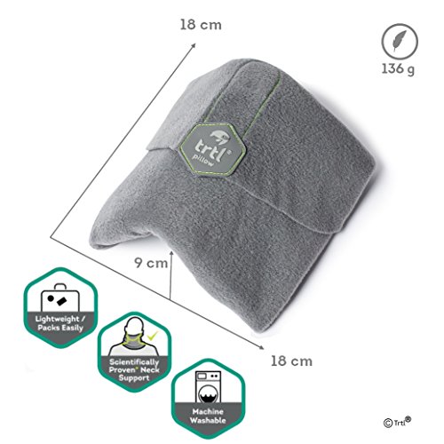 TRTL Pillow - Wissenschaftlich belegt super weiches Nacken unterstützendes Reisekissen - Waschmaschinenfest Grau - 5